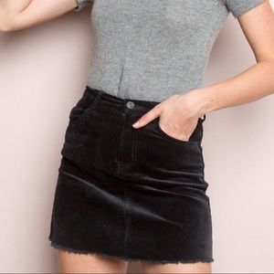 Brandy Melville Black Juliette Corduroy Skirt